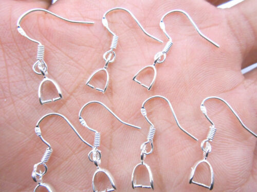 20pcs Jewelry Making Findings 925 Sterling Silver Pinch Bail Hook Earring Wire