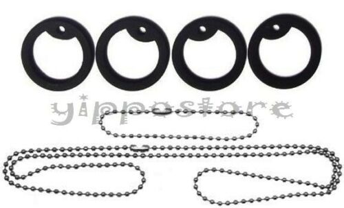Military Army Dog Tag Tune Up  Kit W/ Stainless Steel Chains & Black Silencers