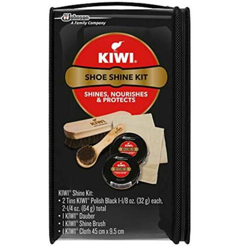 Kiwi Shoe Shine Kit - Black Polish, Dauber, Shine Brush, Cloth - 1 Kit - Each