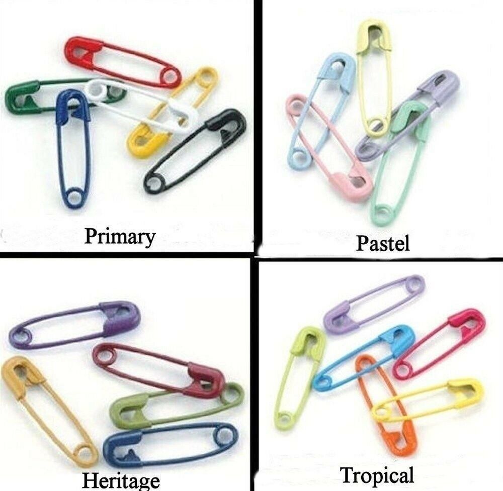 50 Mini Multi Color 3/4" Safety Pins / Choose From 4 Different Color Mixes