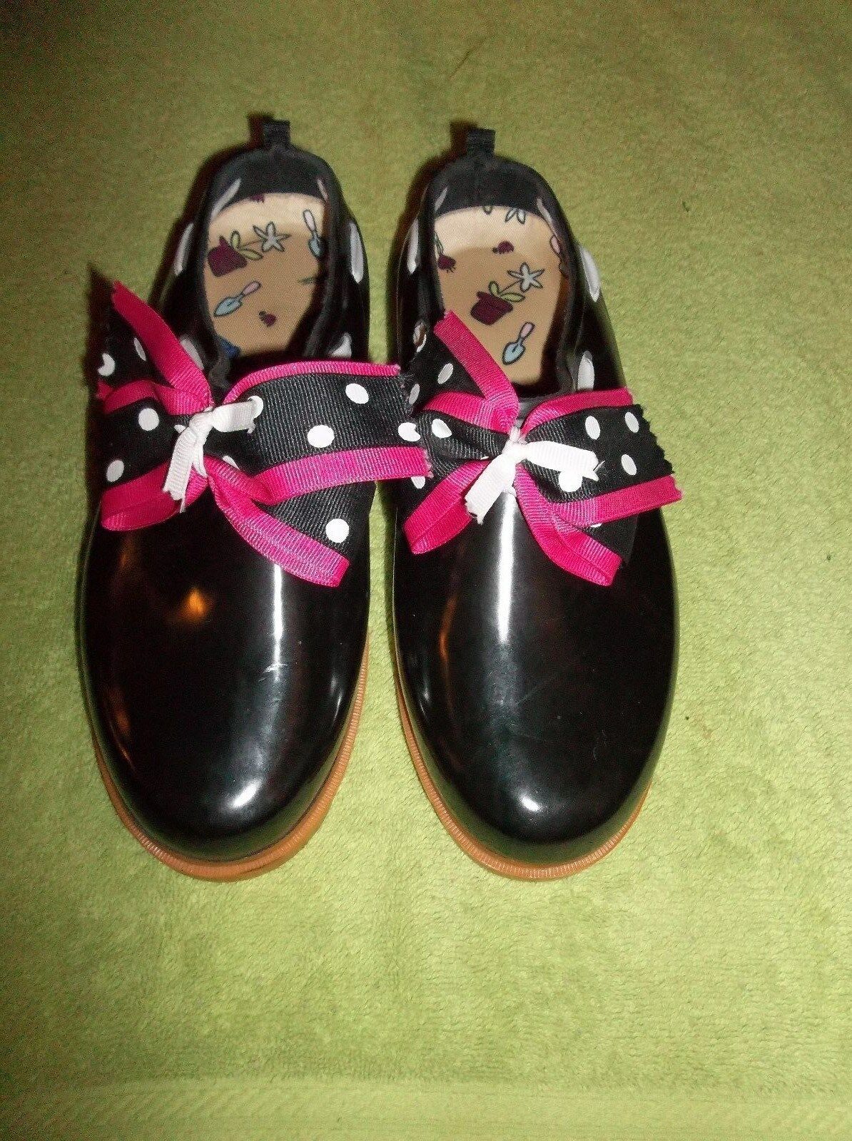 Women's Midwest Black With Bow Garden Clogs Us Size 8
