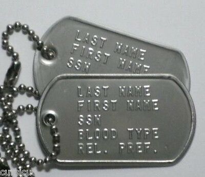 Us Army Authentic Personalized Dog Tags. Must See!