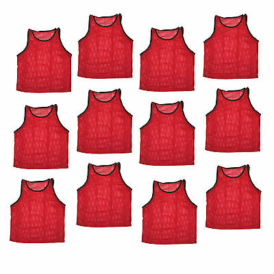 Set Of 12 Pcs Scrimmage Vest Vests Pinnies Soccer Youth Red