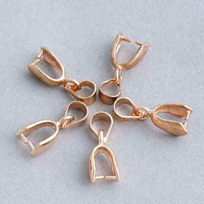 20pcs 18kgp Rose Gold Plated Clasp Pendant Pinch Bails Connector Findings 15mm
