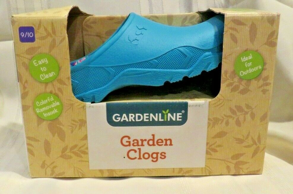 Gardenline Garden Clogs Womens 9/10 Rubber Slip On Removable  Aqua Color